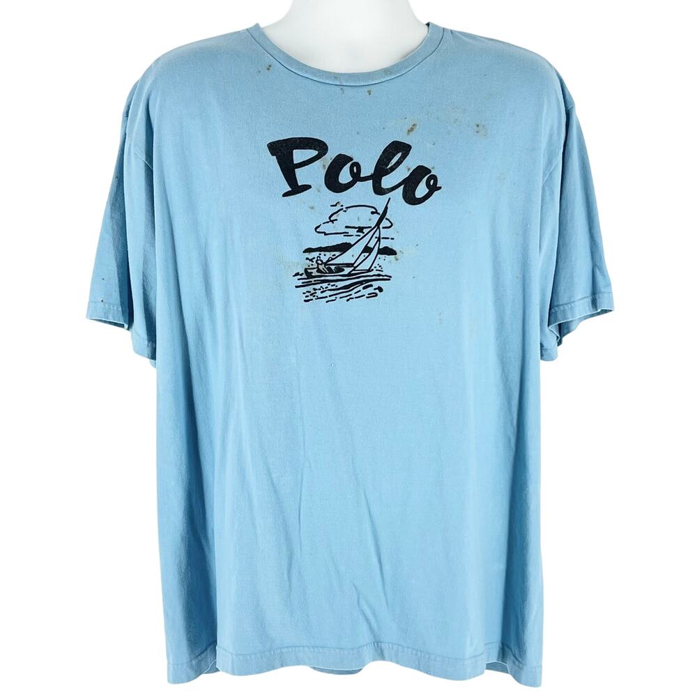 90s Polo Ralph Lauren tshirt sailboat design 1990s vintage XL